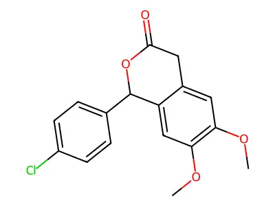 1-(4-chlorophenyl)-6,7-dimethoxy-1,4-dihydro-3H-isochromen-3-one structure