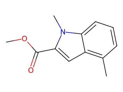 Methyl 1,4-dimethyl-1H-indole-2-carboxylate structure