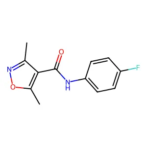N-(4-fluorophenyl)-3,5-dimethyl-1,2-oxazole-4-carboxamide structure