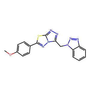 3-(benzotriazol-1-ylmethyl)-6-(4-methoxyphenyl)-[1,2,4]triazolo[3,4-b][1,3,4]thiadiazole structure