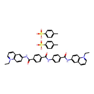 Quinolinium, 1-ethyl-6-(p-(p-((1-ethylquinolinium-6-yl)carbamoyl)benzamido)benzamido)-, di-p-toluenesulfonate structure