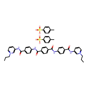 Pyridinium, 3,3'-(terephthaloylbis(imino-p-phenylenecarbonylimino))bis(1-propyl-, di-p-toluenesulfonate structure