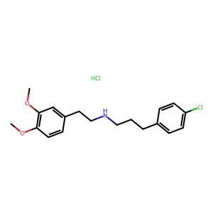 Propylamine, 3-(p-chlorophenyl)-N-(3,4-dimethoxyphenethyl)-, hydrochloride structure