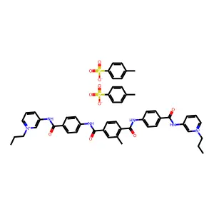 Pyridinium, 3,3'-(2-methylterephthaloylbis(imino-p-phenylenecarbonylimino))bis(1-propyl-, di-p-toluenesulfonate structure