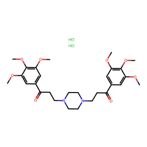 Propiophenone, 3-piperazinylenebis(3',4',5'-trimethoxy-, dihydrochloride structure