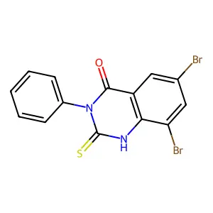6,8-Dibromo-3-phenyl-2-thioxo-2,3-dihydroquinazolin-4(1H)-one structure