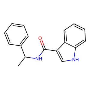 N-[(1S)-1-phenylethyl]-1H-indole-3-carboxamide structure