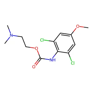 Carbanilic acid, 2,6-dichloro-4-methoxy-, 2-(dimethylamino)ethyl ester structure