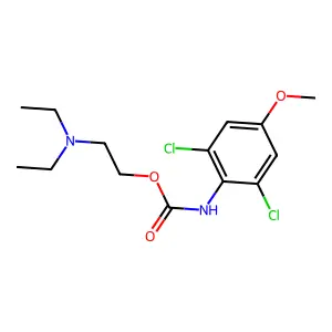 Carbanilic acid, 2,6-dichloro-4-methoxy-, 2-(diethylamino)ethyl ester structure