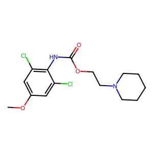 Carbanilic acid, 2,6-dichloro-4-methoxy-, 2-piperidinoethyl ester structure