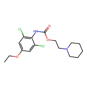Carbanilic acid, 2,6-dichloro-4-ethoxy-, 2-piperidinoethyl ester structure