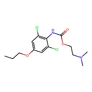 Carbanilic acid, 2,6-dichloro-4-propoxy-, 2-(dimethylamino)ethyl ester structure