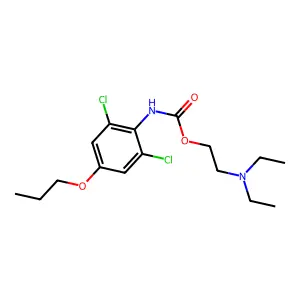 Carbanilic acid, 2,6-dichloro-4-propoxy-, 2-(diethylamino)ethyl ester structure