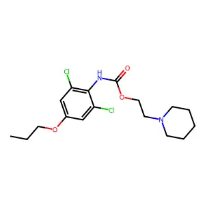 Carbanilic acid, 2,6-dichloro-4-propoxy-, 2-piperidinoethyl ester structure