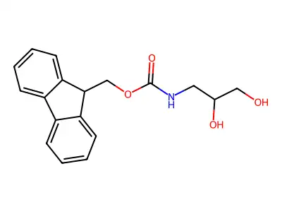 9H-fluoren-9-ylmethyl N-(2,3-dihydroxypropyl)carbamate structure