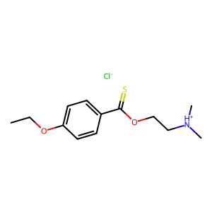 Benzoic acid, p-ethoxythio-, O-2-(dimethylamino)ethyl ester, hydrochloride structure