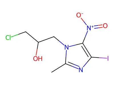 1-氯-3-(4-碘-2-甲基-5-硝基-1H-咪唑-1-基)丙-2-醇 structure