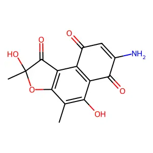7-Amino-2,5-dihydroxy-2,4-dimethyl-2-hydronaphtho(2,1-b)furan-1,6,9-trione structure