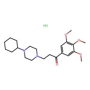 Propiophenone, 3-(4-cyclohexylpiperazinyl)-3',4',5'-trimethoxy-, hydrochloride structure