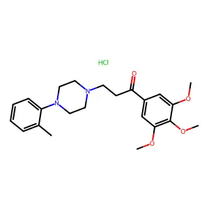 Propiophenone, 3-(4-(o-tolyl)piperazinyl)-3',4',5'-trimethoxy-, hydrochloride structure