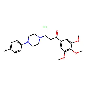 Propiophenone, 3-(4-(p-tolyl)piperazinyl)-3',4',5'-trimethoxy-, hydrochloride structure