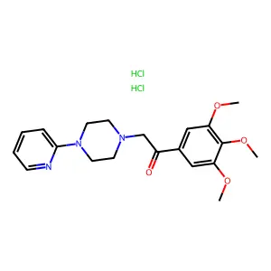 Acetophenone, 2-(4-(2-pyridyl)piperazinyl)-3',4',5'-trimethoxy-, dihydrochloride structure