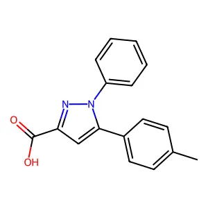 5-(4-methylphenyl)-1-phenyl-1H-pyrazole-3-carboxylic acid structure