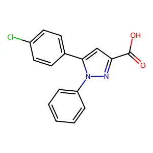5-(4-chlorophenyl)-1-phenyl-1H-pyrazole-3-carboxylic acid structure