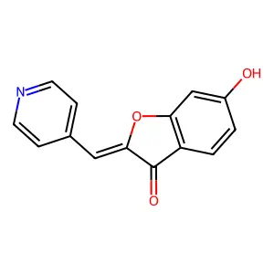 (2Z)-6-hydroxy-2-(pyridin-4-ylmethylidene)-1-benzofuran-3(2H)-one structure