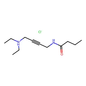 Butyramide, N-(4-(diethylamino)-2-butynyl)-, monohydrochloride structure