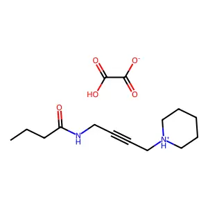Butyramide, N-(4-piperidino-2-butynyl)-, oxalate (1:1) structure