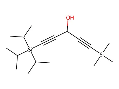 1-Trimethylsilyl-5-tri(propan-2-yl)silylpenta-1,4-diyn-3-ol structure