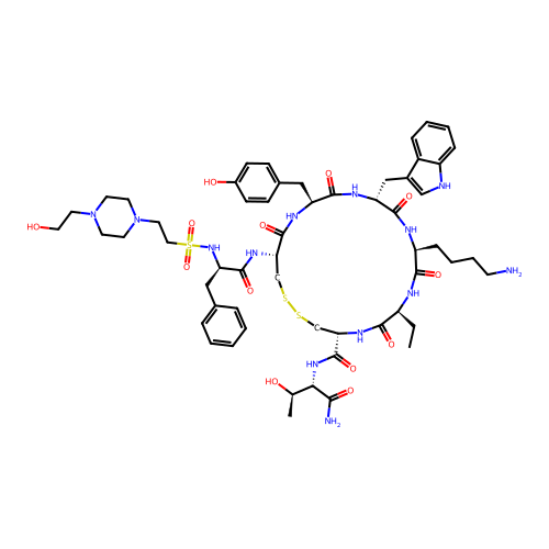 C57H81N13O13S3 structure