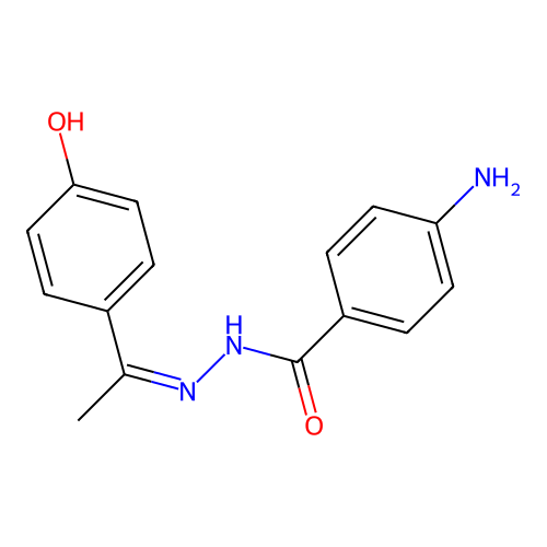 4-Amino-N'-[(E)-1-(4-hydroxyphenyl)ethylidene]benzohydrazide structure