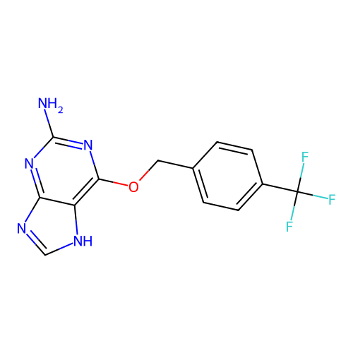 1H-Purin-2-amine, 6-[[4-(trifluoromethyl)phenyl]methoxy]- structure