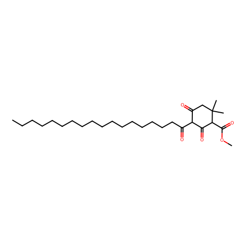 Methyl 2,2-dimethyl-4,6-dioxo-5-stearoylcyclohexanecarboxylate structure