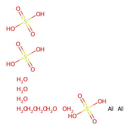 Sulfuric acid, aluminium salt (3:2), hexadecahydrate structure