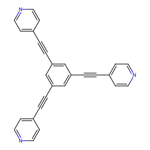 4,4',4''-[(Benzene-1,3,5-triyl)triethyne-2,1-diyl]tripyridine structure