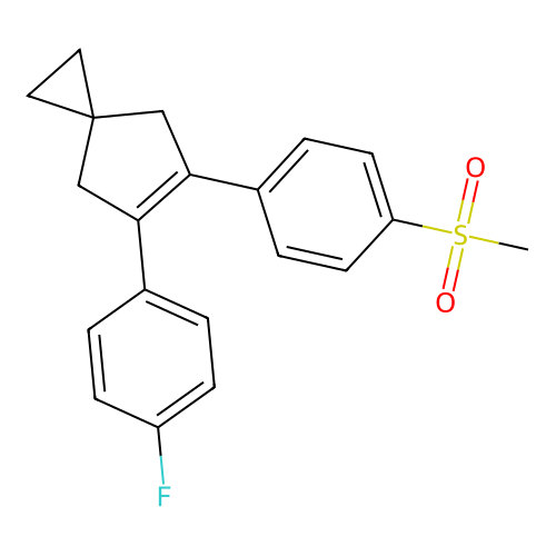 5-(4-Fluorophenyl)-6-(4-methylsulfonylphenyl)spiro[2.4]hept-5-ene structure