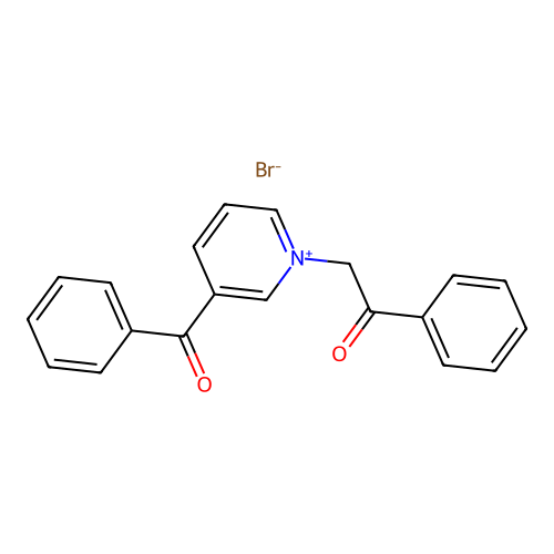 3-Benzoyl-1-(2-oxo-2-phenylethyl)pyridin-1-ium bromide structure