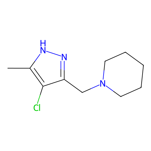 1-[(4-chloro-5-methyl-1H-pyrazol-3-yl)methyl]piperidine structure