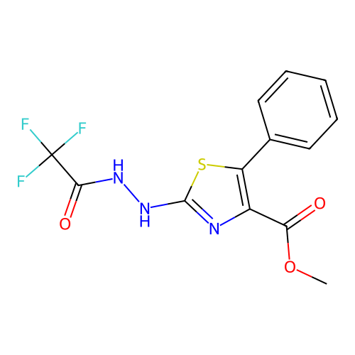 Methyl 5-phenyl-2-[2-(trifluoroacetyl)hydrazinyl]-1,3-thiazole-4-carboxylate structure