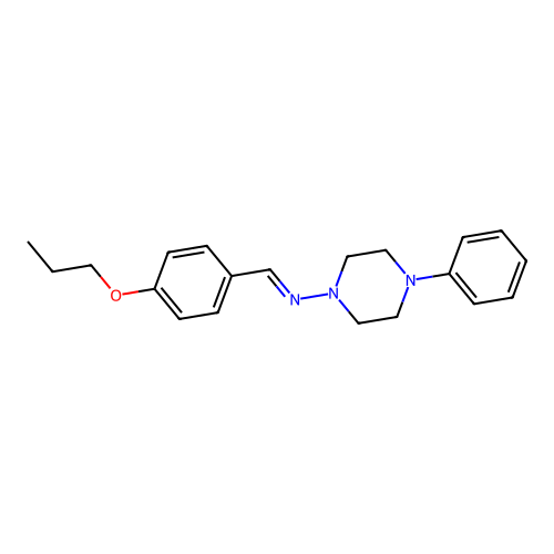 4-phenyl-N-[(E)-(4-propoxyphenyl)methylidene]-1-piperazinamine structure