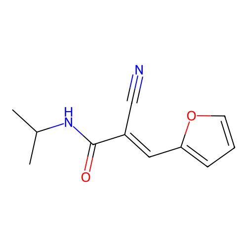 2-Propenamide, 2-cyano-3-(2-furanyl)-N-(1-methylethyl)-, (E)- structure