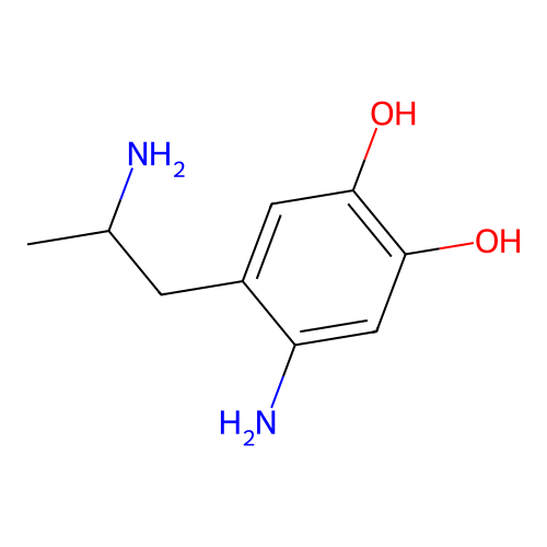 1,2-Benzenediol, 4-amino-5-(2-aminopropyl)- structure