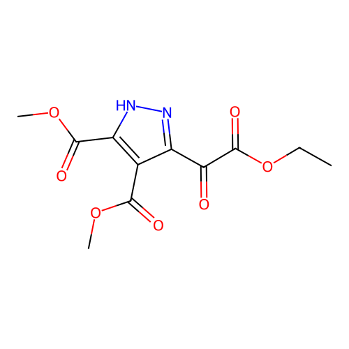 dimethyl 3-(2-ethoxy-2-oxoacetyl)-1H-pyrazole-4,5-dicarboxylate structure