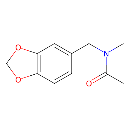 N-((1,3-dioxaindan-5-yl)methyl)-N-methylacetamide structure