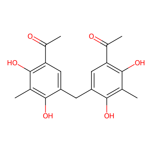 1,1'-[Methylenebis(4,6-dihydroxy-5-methyl-3,1-phenylene)]bis-ethanone structure