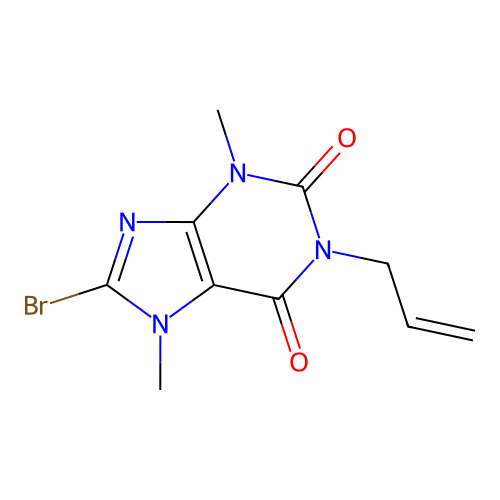 8-Bromo-3,7-dimethyl-1-prop-2-enylpurine-2,6-dione structure