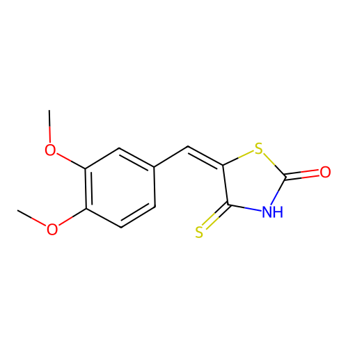 (5E)-5-[(3,4-dimethoxyphenyl)methylidene]-4-sulfanylidene-1,3-thiazolidin-2-one structure